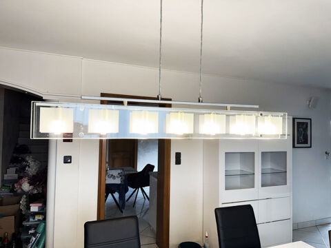 Lot de 5 luminaires design en verre et inox Basse-Ham (57)