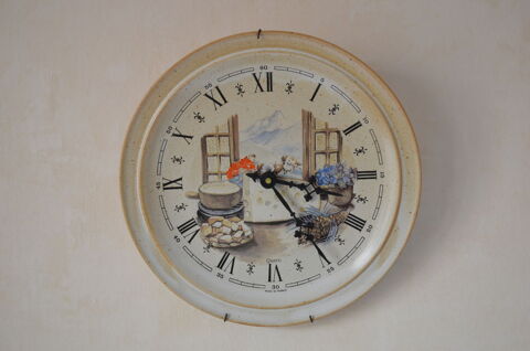 Horloge murale, assiette en gr�s, d�cor fondue savoyarde 8 Pont-Sainte-Maxence (60)