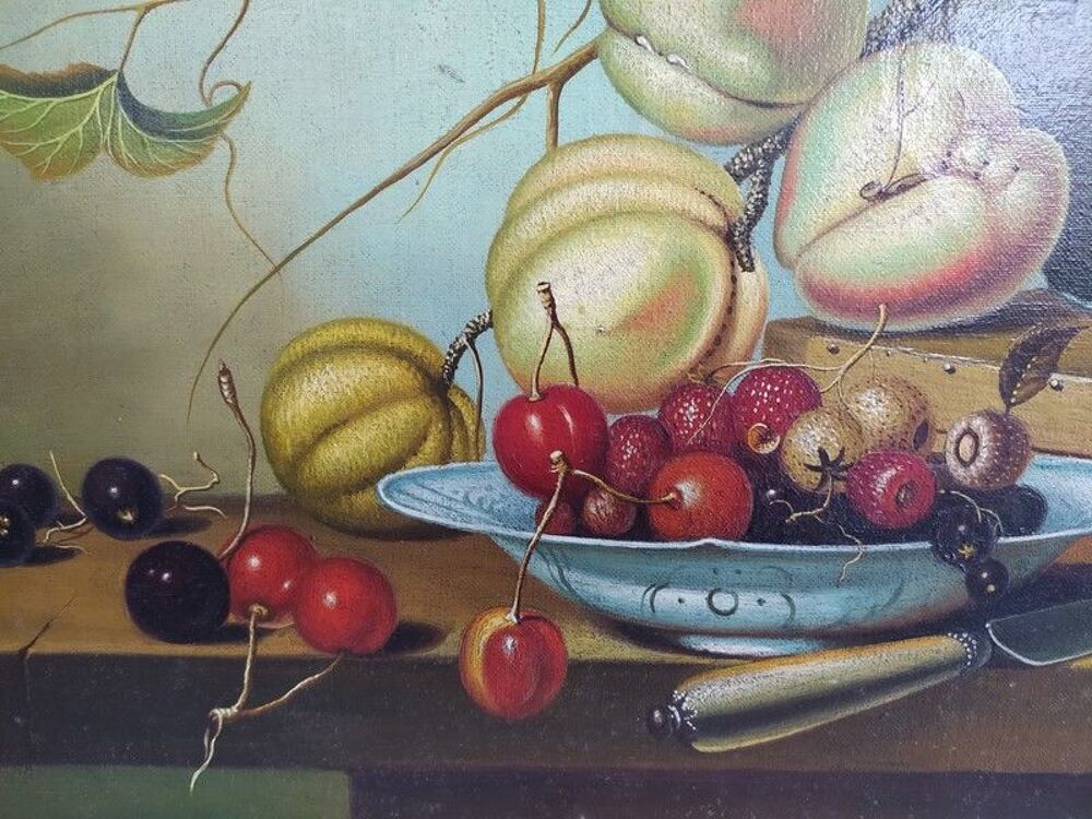 Tableau Nature Morte aux Fruits et Cruche XX&egrave;me 
Décoration