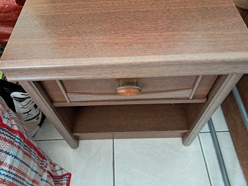 Lot lit 1 personne table chevet maison meuble d&eacute;co Meubles