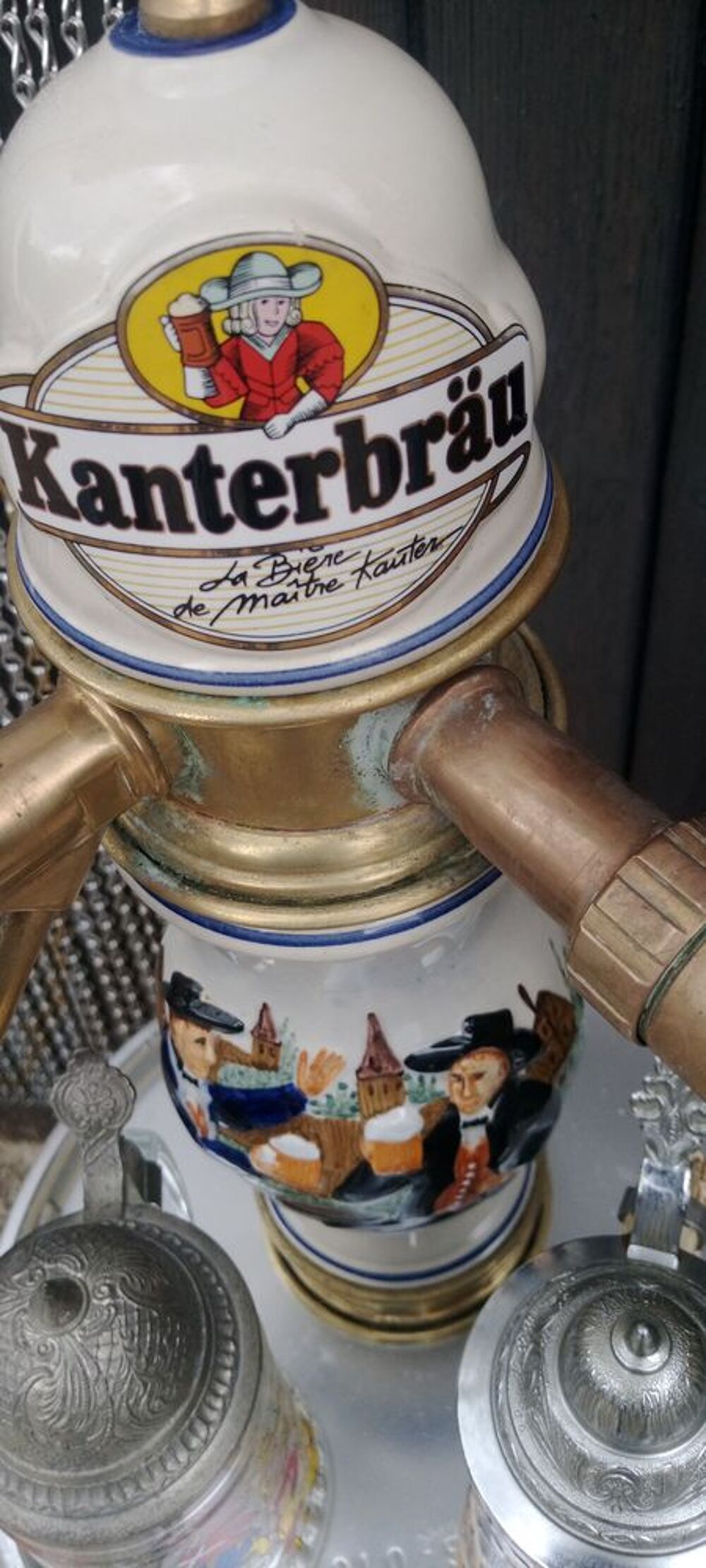Tireuse a bi&egrave;re Vintage kanterbrau comptoir a 2 Robinets Décoration
