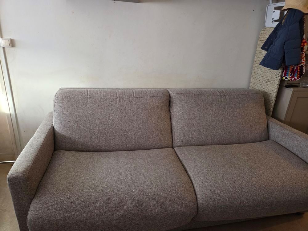 Canap&eacute; tissu gris 4 places Meubles