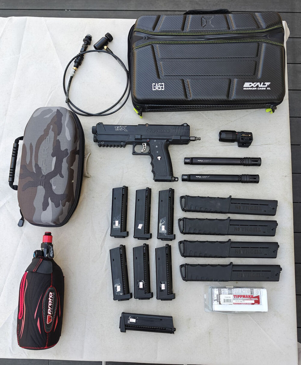 Kit Paintball Tpx + Veste Tactique + bouteille Sports