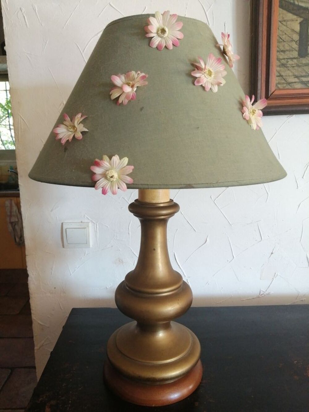 Lampe cuivre et bois, collector, Vintage 