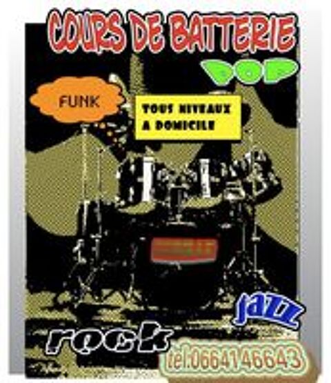   cours de batterie en ligne(webcam) 