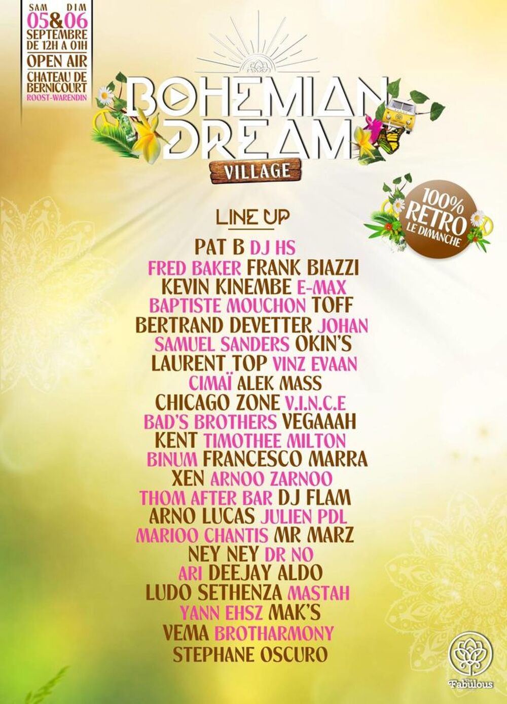 2 x 2 places pour Bohemian Dream Village samedi &agrave; Roost Billetterie