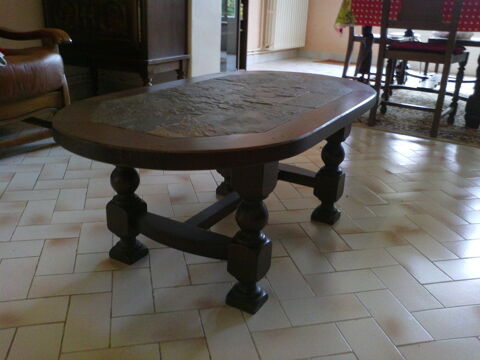 Table basse en bois massif et pierre 80 Saint-Pierre-du-Perray (91)