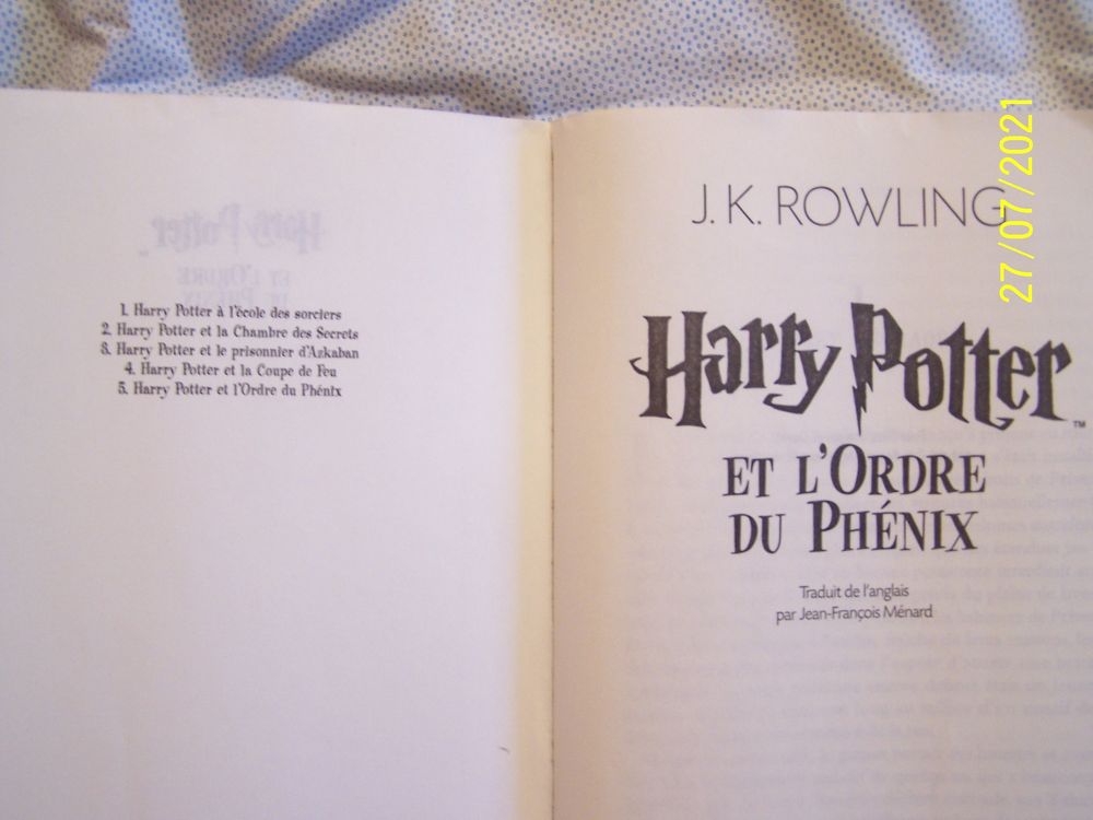 HARRY POTTER ET L'ORDRE DU PHENIX GRAND FORMAT Livres et BD