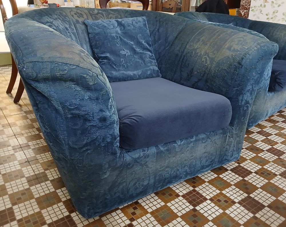 Salon complet (canap&eacute; + 2 fauteuils) art-d&eacute;co, h&ecirc;tre massif Meubles