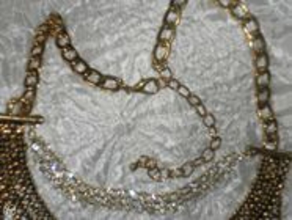 Collier plastron en strass baguette, neuf Bijoux et montres