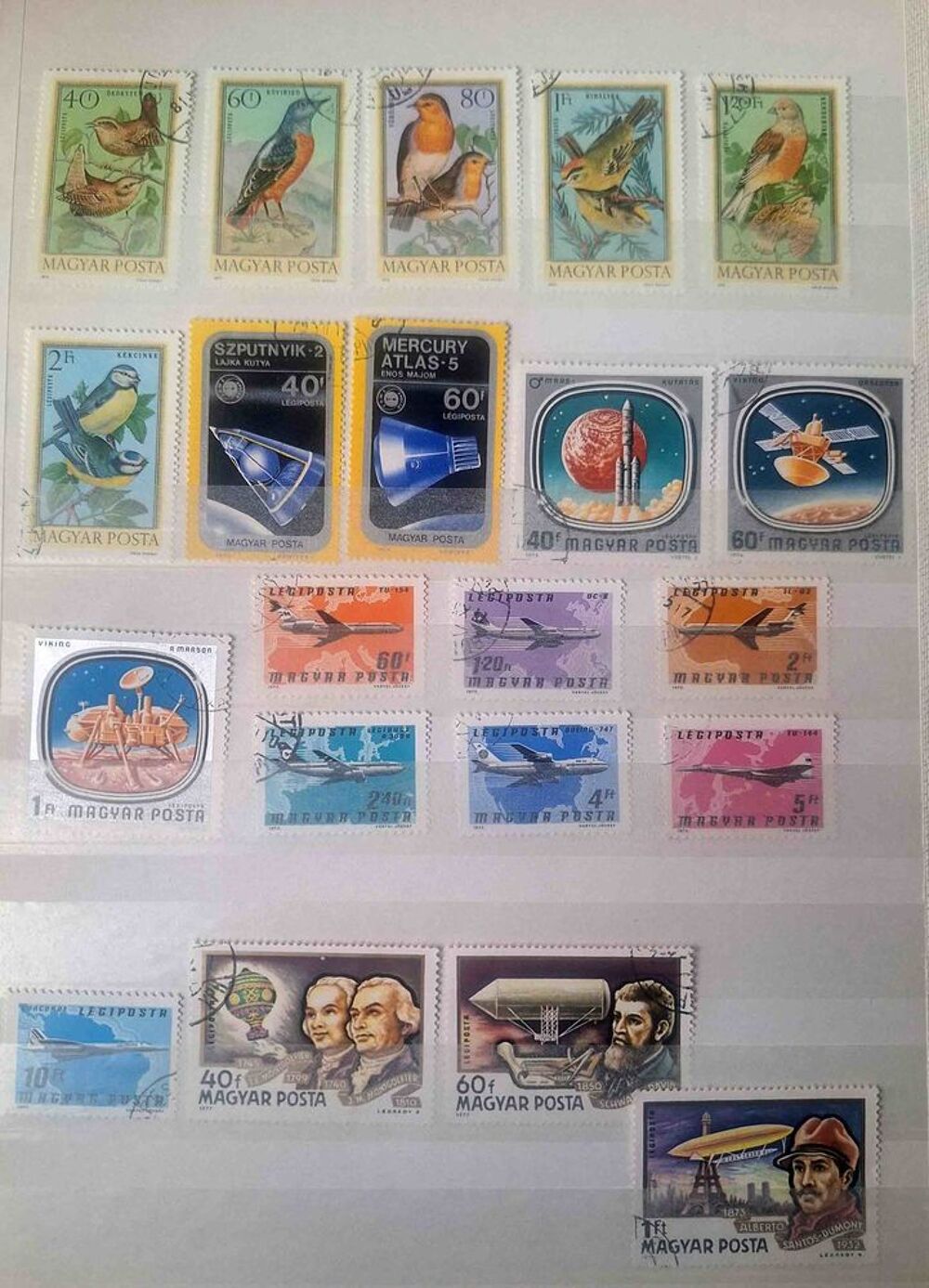 S&eacute;rie de timbres de collection de Hongrie B 