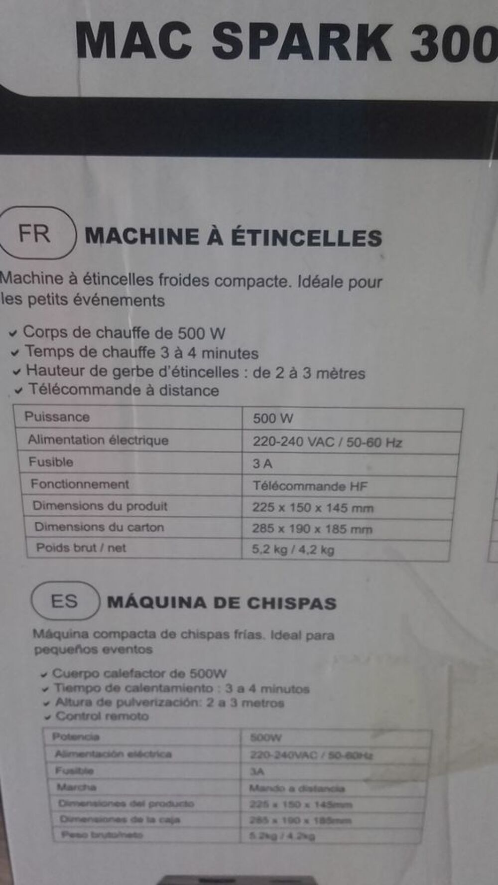 2*Machines &agrave; Etincelles " Mac Spark 300"+ 2 Poudres+ 2 Houss Instruments de musique