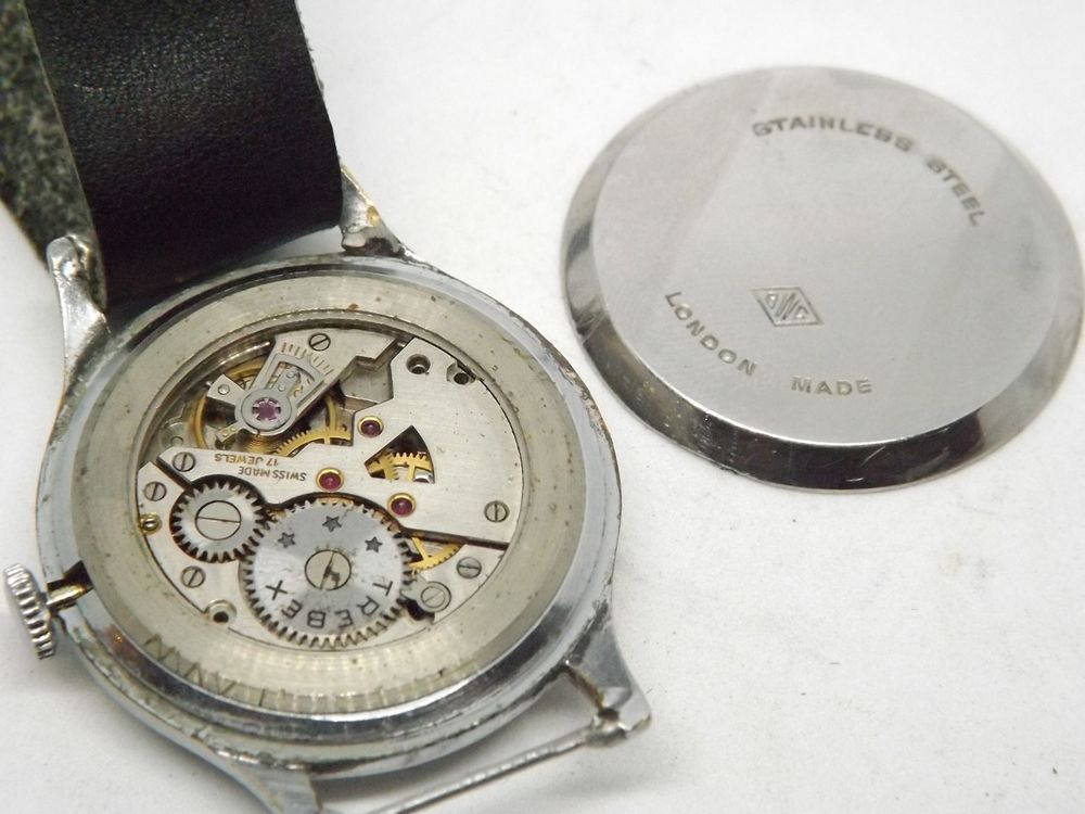 Rare montre suisse m&eacute;canique Trebex ann&eacute;es 1950, boitier BWC Bijoux et montres