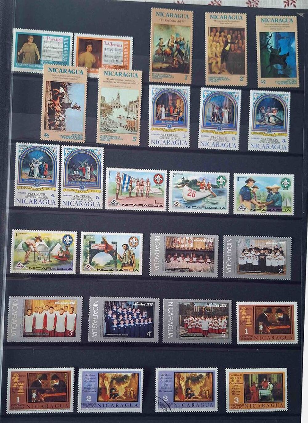 S&eacute;rie de timbres de collection du Nicaragua 