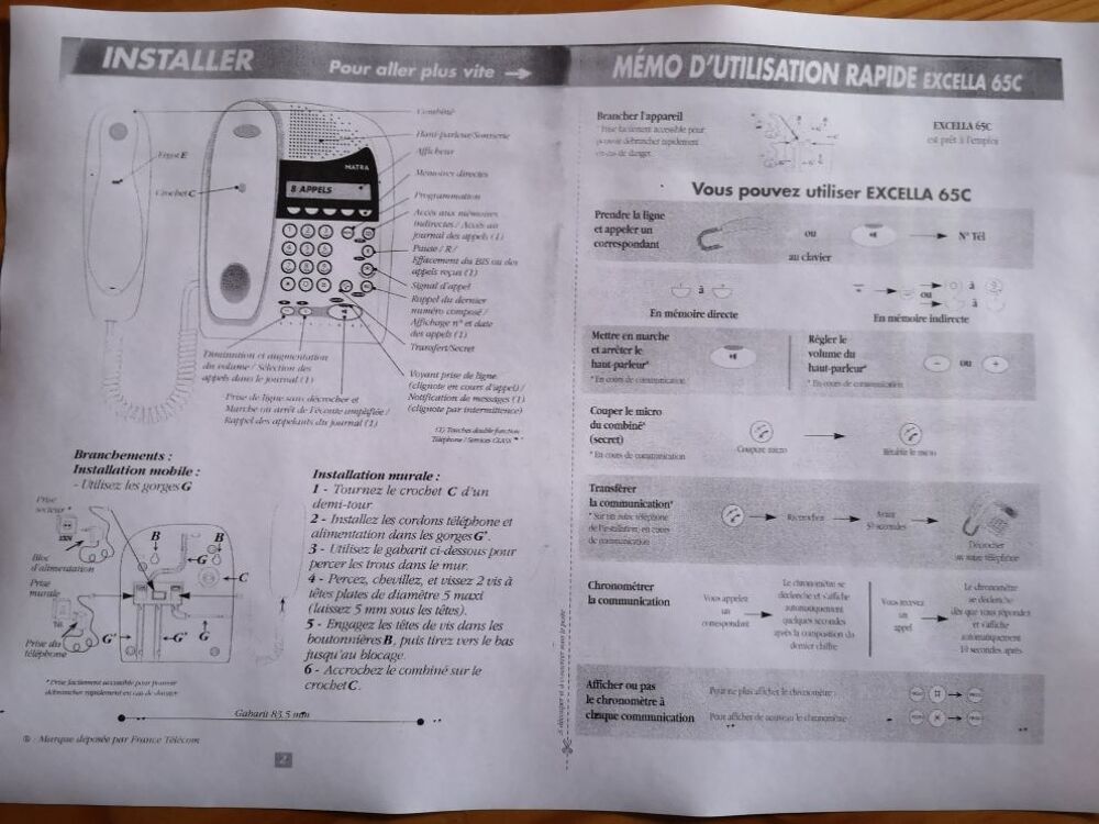 T&eacute;l&eacute;phone fixe MATRA Tlphones et tablettes