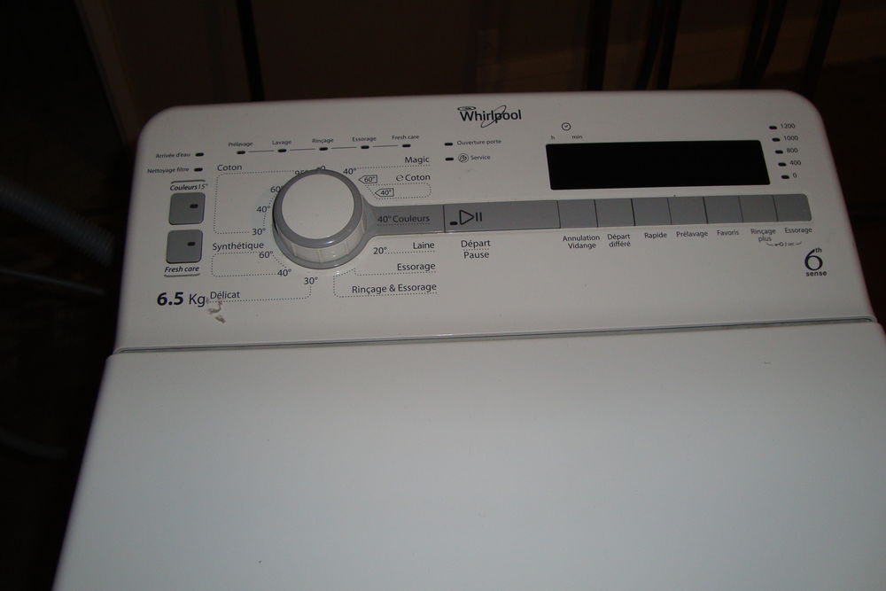 Machine &agrave; laver WHIRLPOOL TDLR65210 ? colori : blanc - TBE Electroménager
