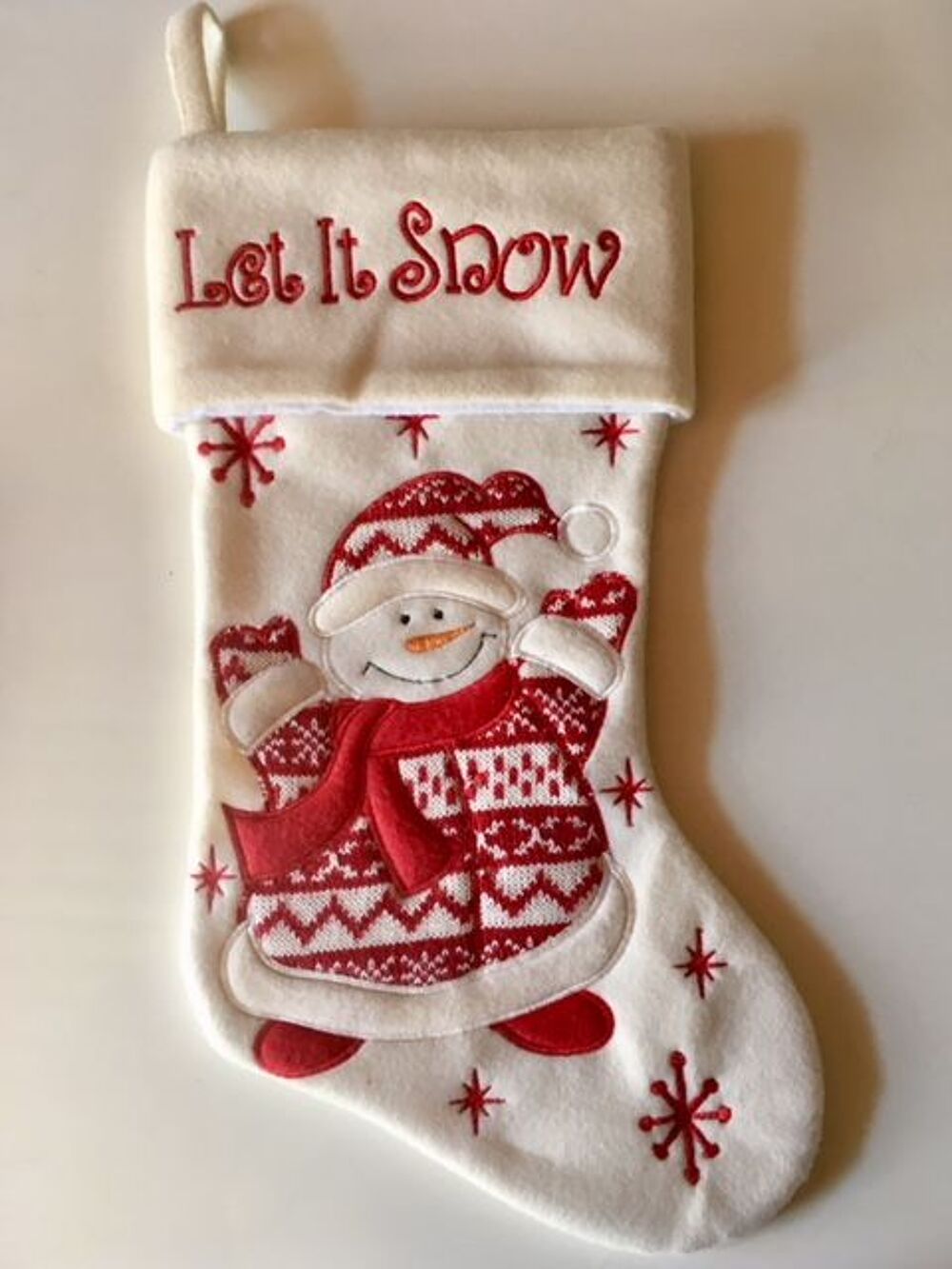 CHAUSSETTE DE NO&Euml;L BONHOMME DE NEIGE TEDDY Dcoration