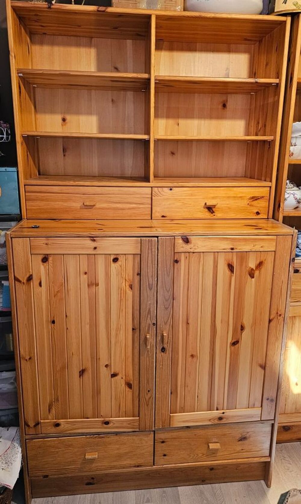 Brade table basse, biblioth&egrave;que vaisselier en pin 20 &agrave; 30 e Meubles