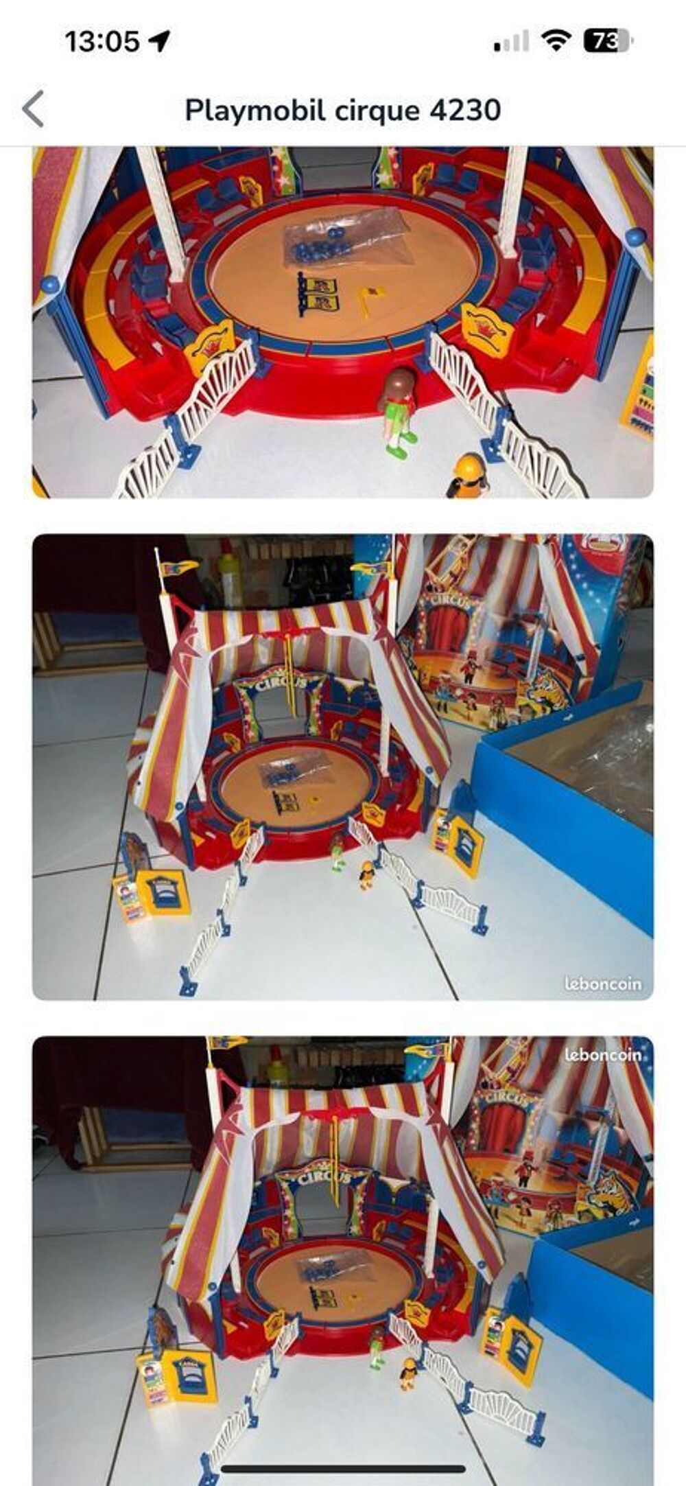Lot De Playmobil Vintage Sur Le Thème Du Cirque - Animaux, Clown, Chapiteau