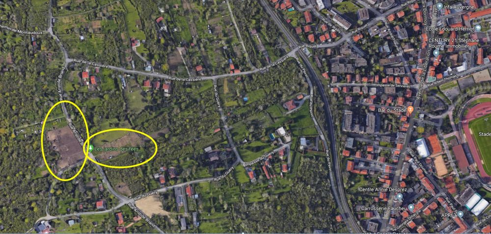 Location Terrain jardin 100m² à Clermont-Fd 10 mn de Jaude Clermont-ferrand