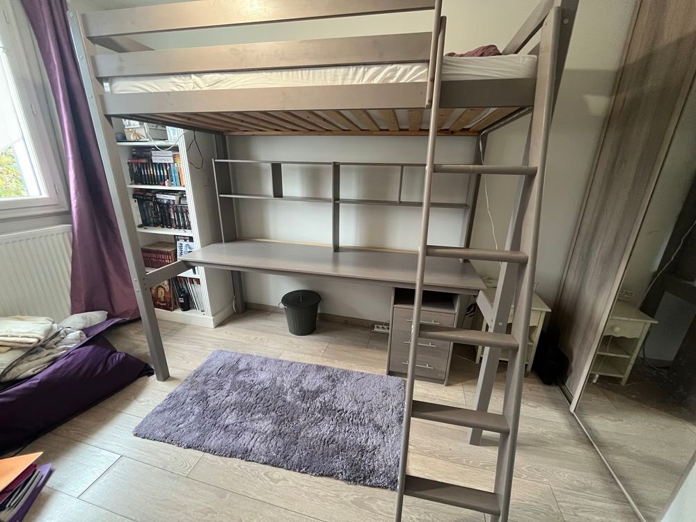 Lit mezzanine avec bureau et rangement Meubles