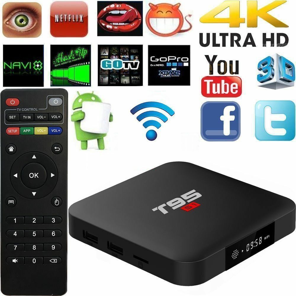 Media Player T95 S1 2.4g Wifi 4K
Android 7.1 TV 1GB-16GB Photos/Video/TV