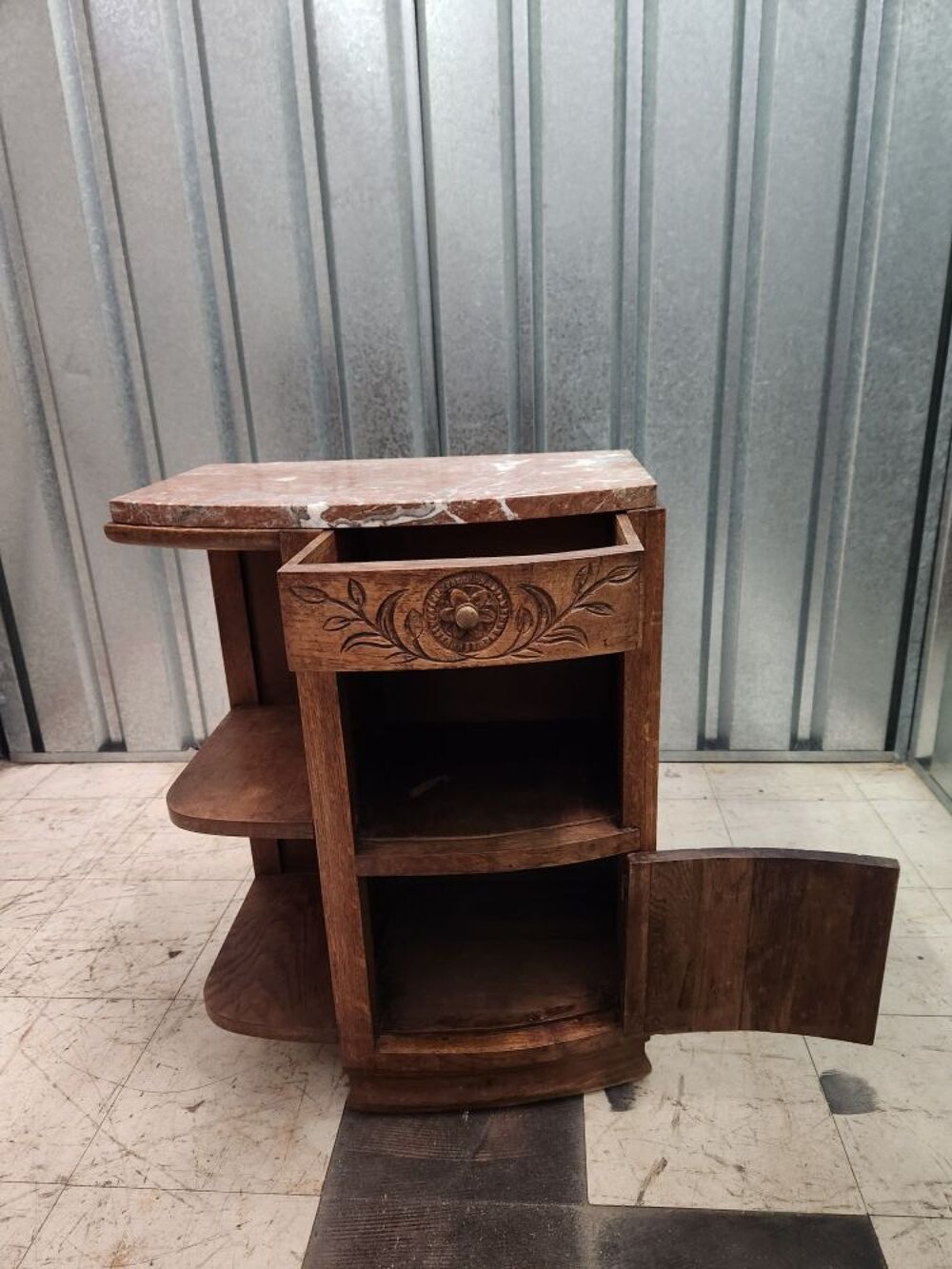 Commode bois et marbre Meubles