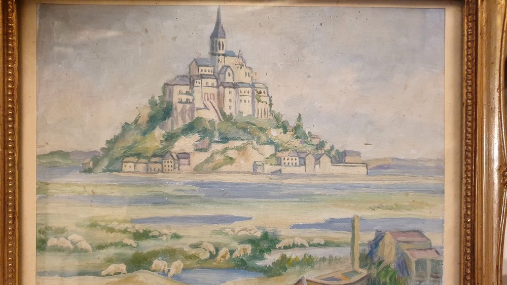 Peinture aquarelle Le Mont Saint Michel 