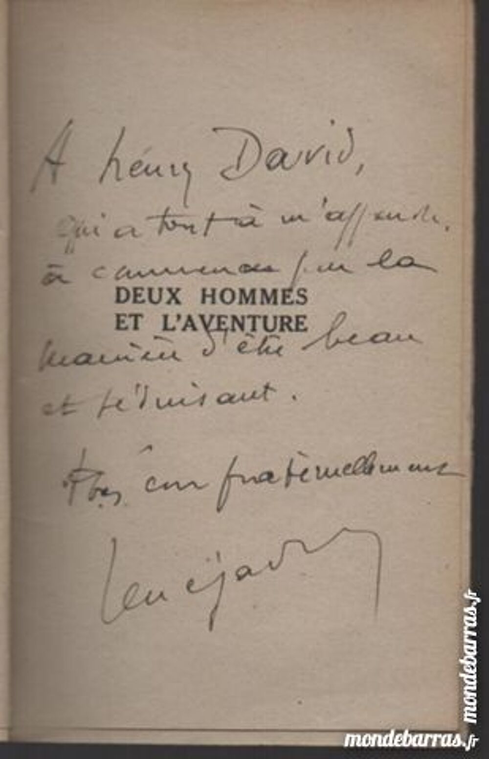Ren&eacute; JADFARD et G MADAL Deux hommes et l'aventure Livres et BD