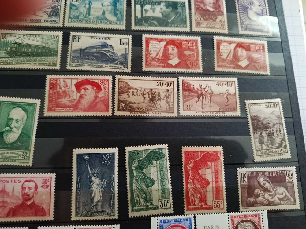 timbres ann&eacute;e compl&egrave;te 1937 et bloc num&eacute;ro 3 