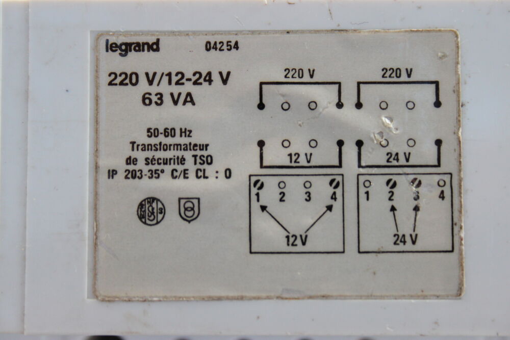 Transformateur de s&eacute;curit&eacute; 63 VA Bricolage