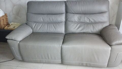 Canap 3 places plus fauteuil relax lectrique cuir Ribcourt-Dreslincourt (60)