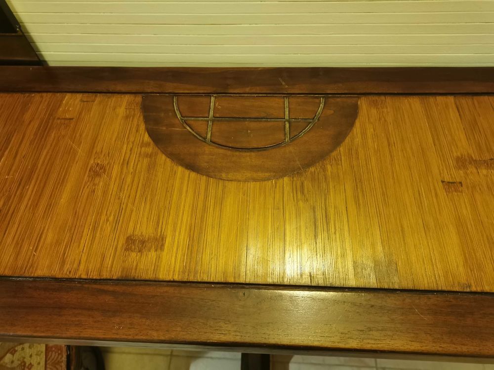 Console teck massif et bambou vernis Meubles