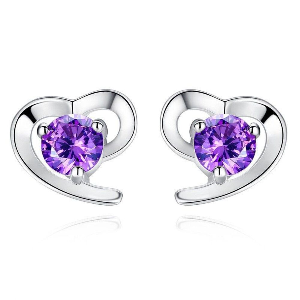 54 paires de boucles d'oreilles coeur blanc et violet Bijoux et montres