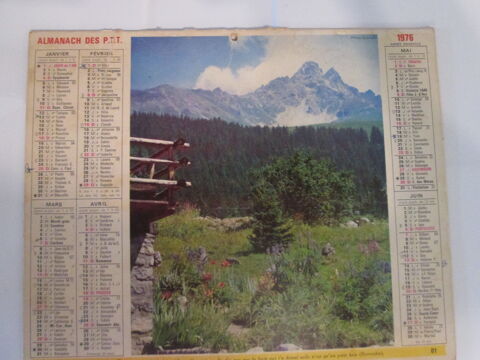 Almanach Des Ptt - Calendrier La Poste - 1976 - Allier 6 Chauriat (63)