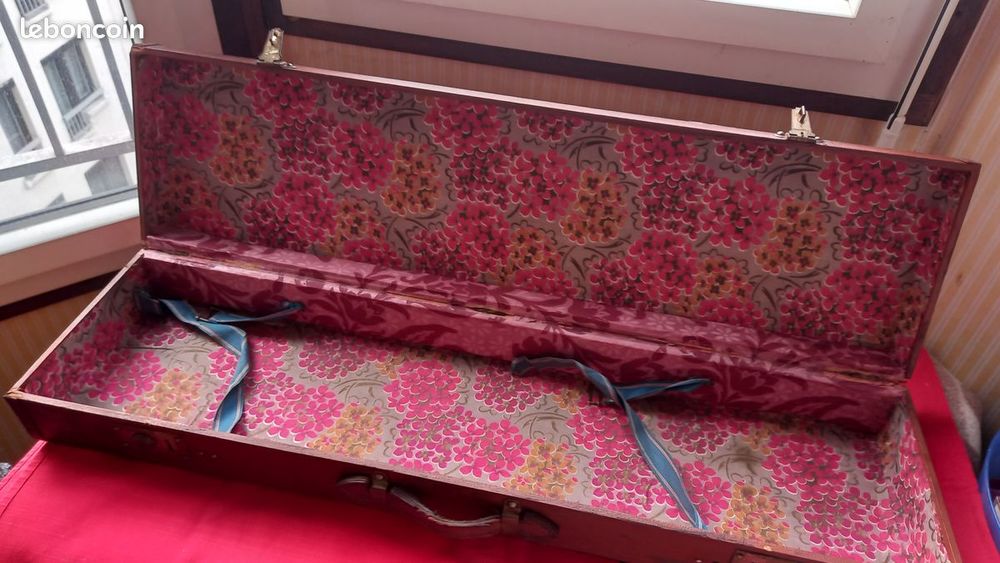 Ancienne longue valise - marron Décoration