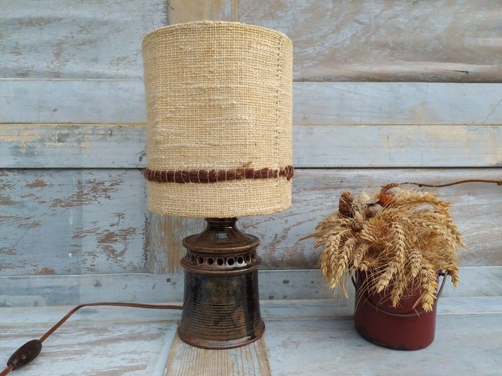 Lampe Gr&egrave;s C&eacute;ramique Thierry et Chantal Robert Vintage 

