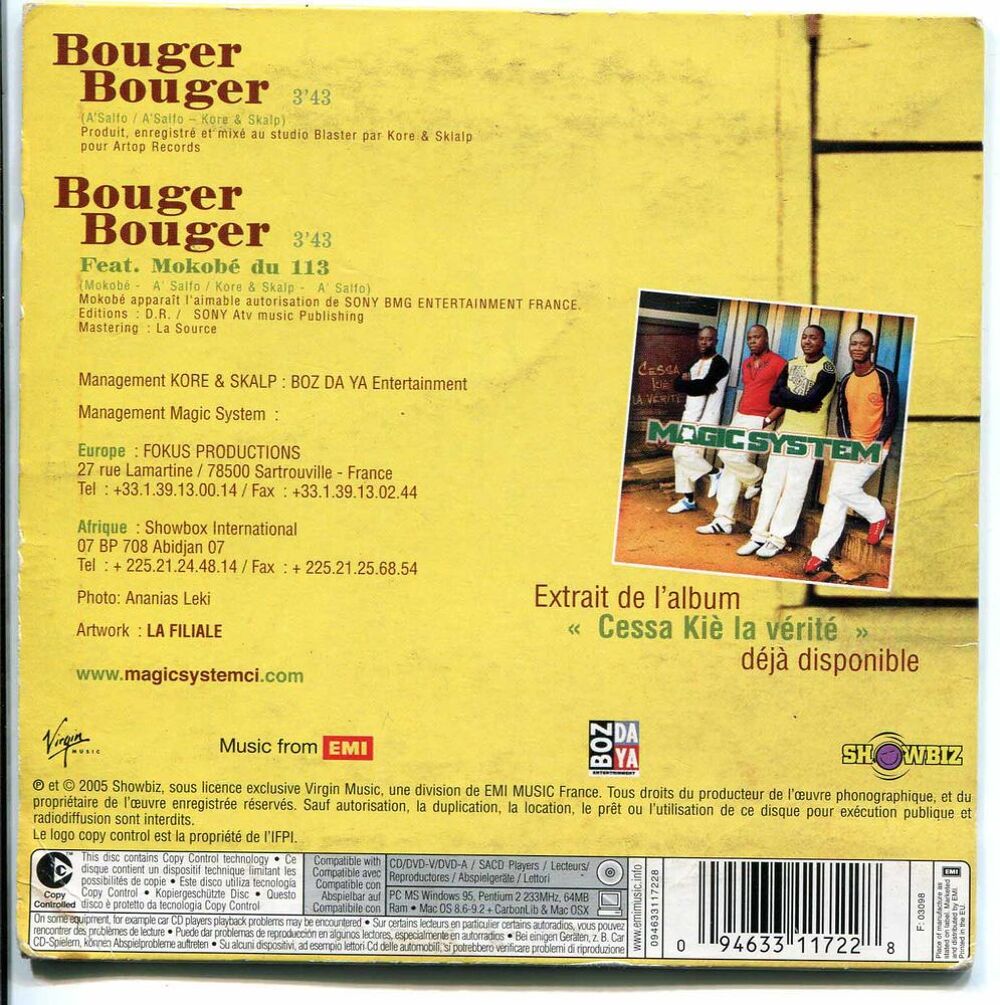 CD, Magic System, Bouger Bouger CD et vinyles