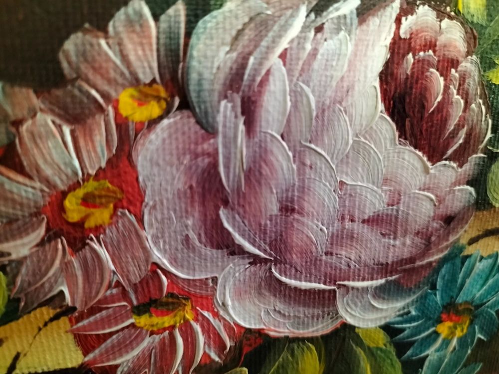 tr&egrave;s beau tableau hst bouquet fleurs superbe cadre Décoration