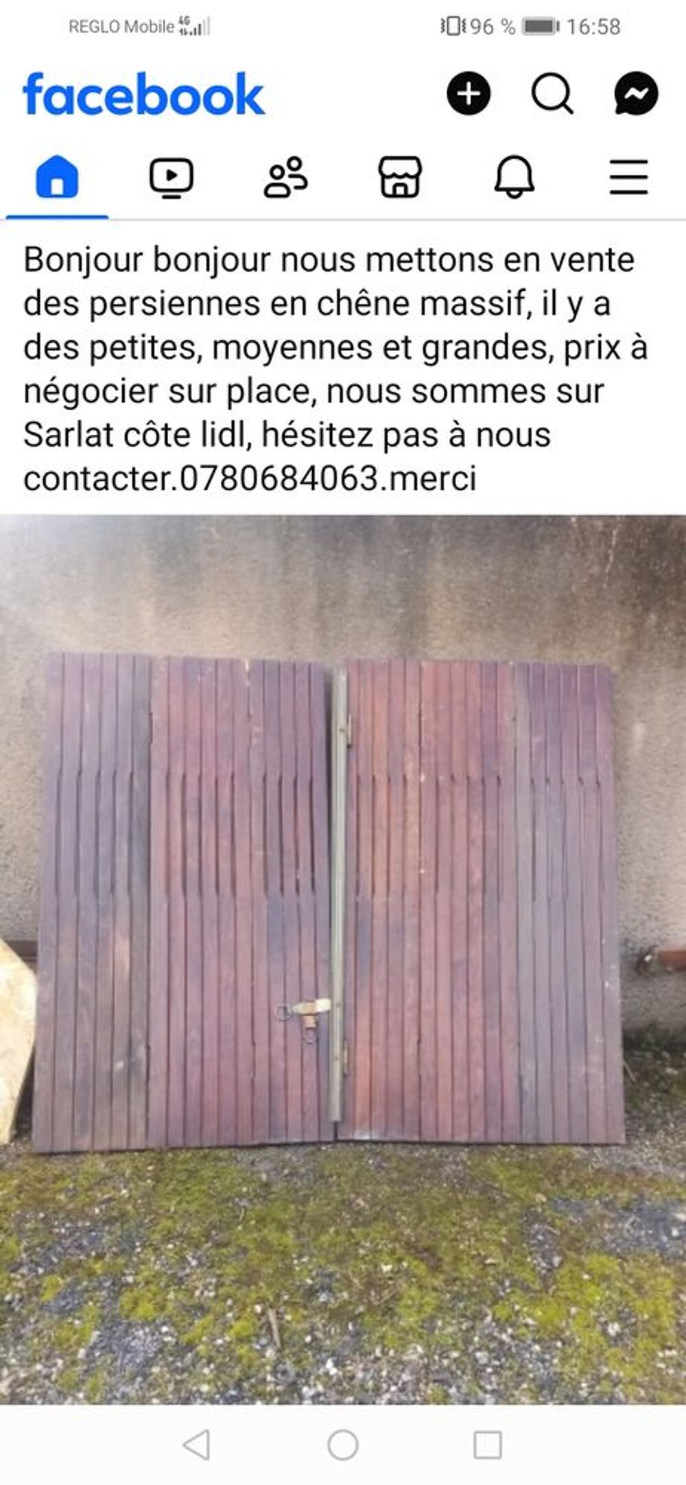 Bonjour je met en un lot de volet persiennes en ch&ecirc;neg Meubles