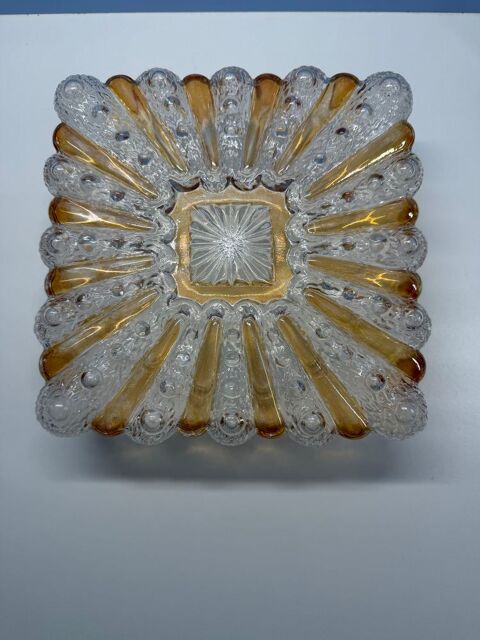 PLAFONNIER   � ART DECO�  en VERRE Bourrel�  BI- COLORES 40 G�nissieux (26)