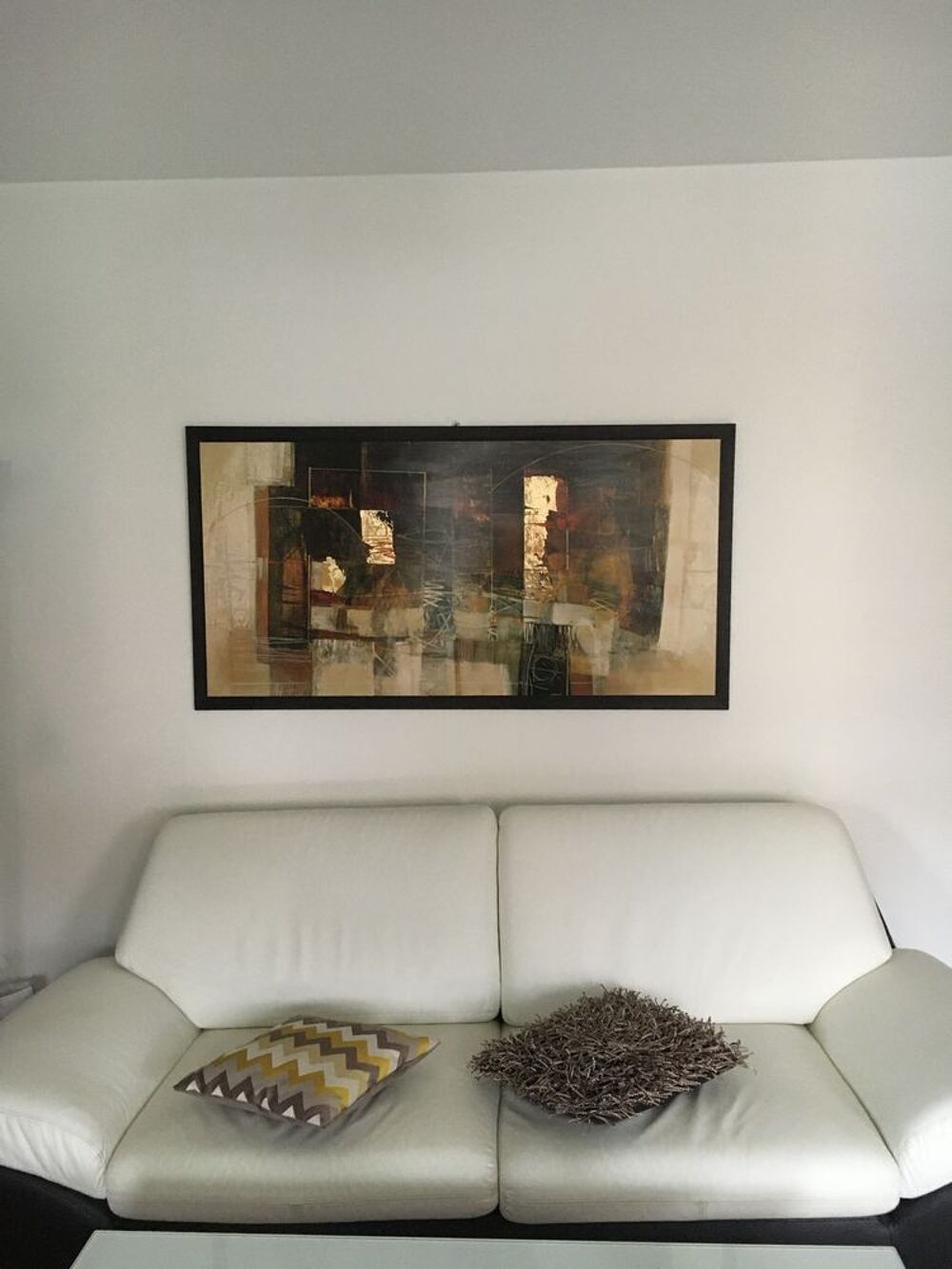 CANAPE CUIR BLANC Meubles