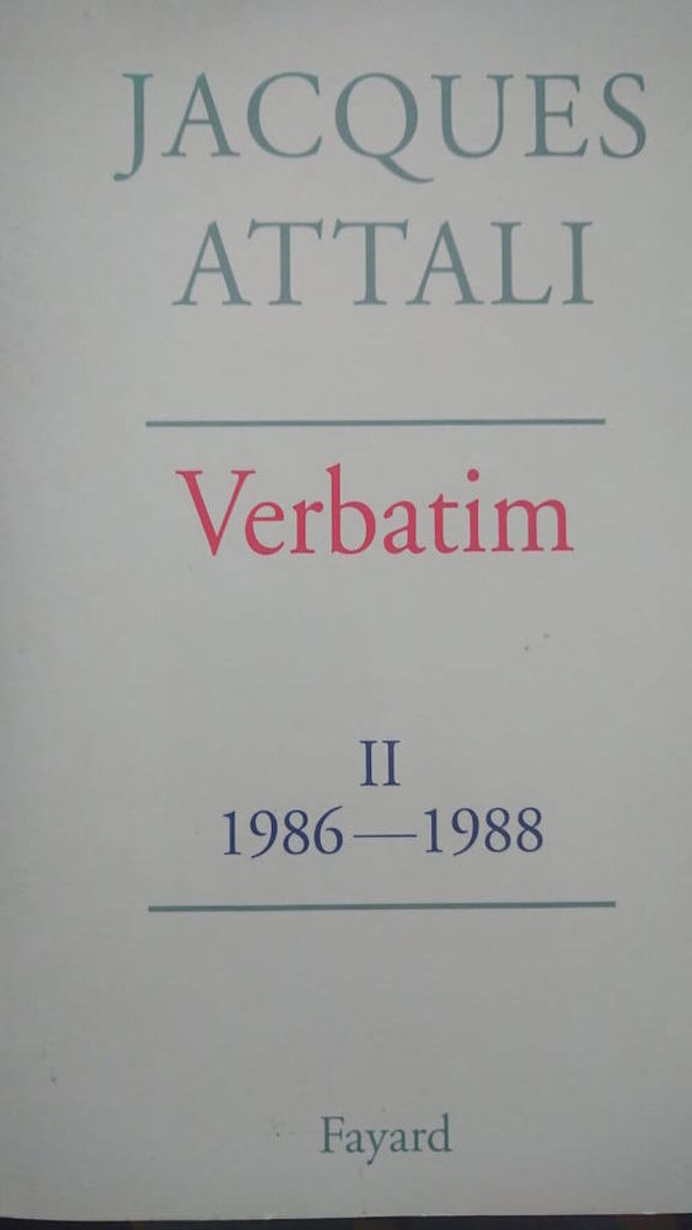 VERBATIM - Livres de Jacques ATTALI Livres et BD
