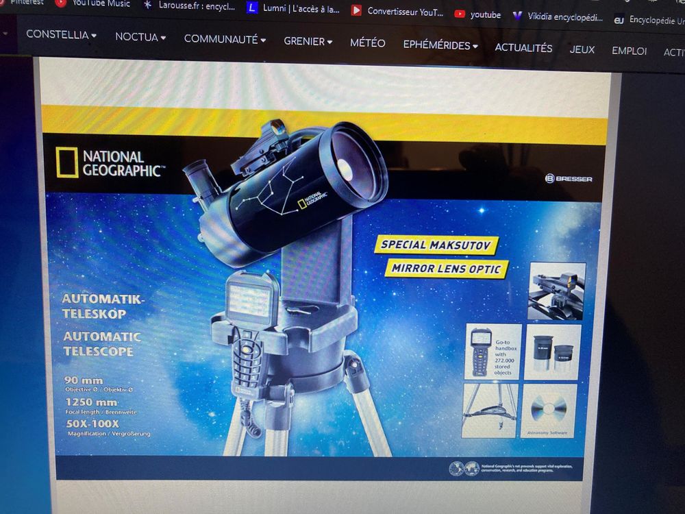  t&eacute;lescope automatic Maksutov-Cassegrain National Geographic Matériel informatique