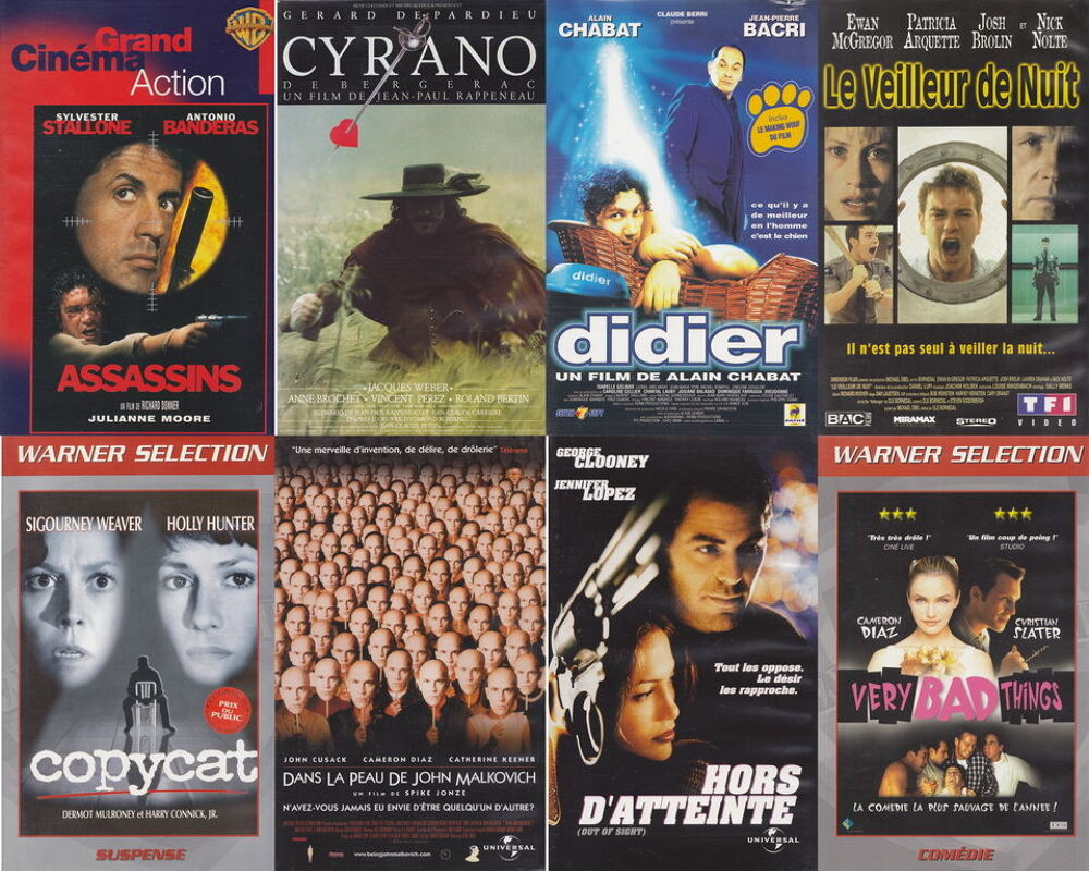 Cassettes VHS K7 vid&eacute;o diverse de U &agrave; V
DVD et blu-ray