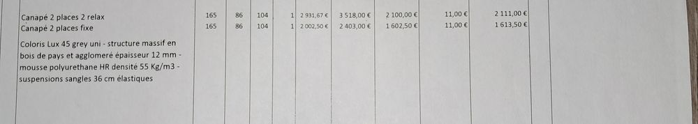 2 canap&eacute;s deux places alcantara gris : 2500 euros l'ensemble Meubles