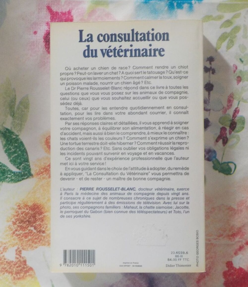 LA CONSULTATION VETERINAIRE par Dr P. ROUSSELET-BLANC Livres et BD