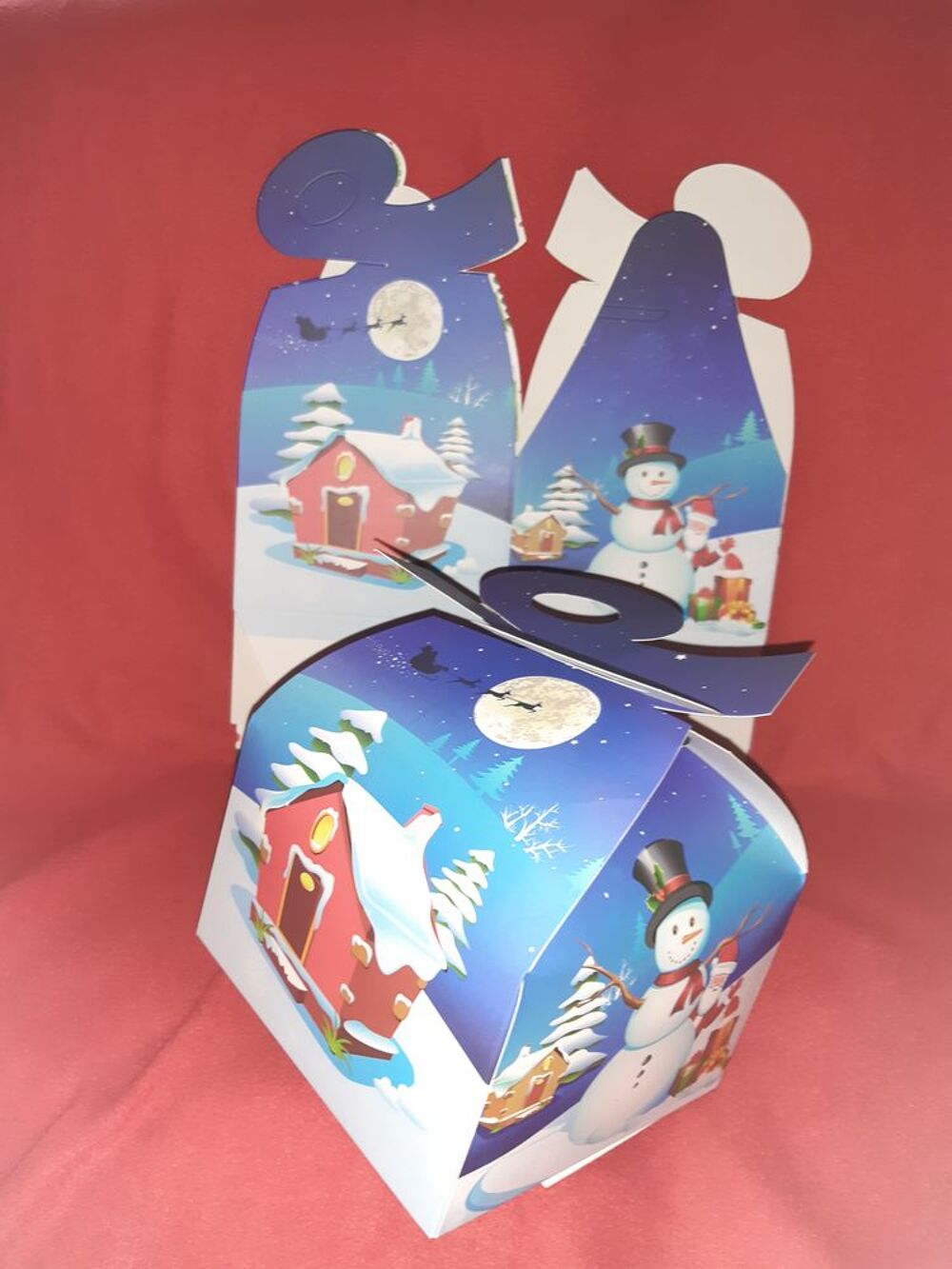 20 Pi&egrave;ces 3D en carton Bo&icirc;tes-cadeaux avec arc pour No&euml;l Décoration