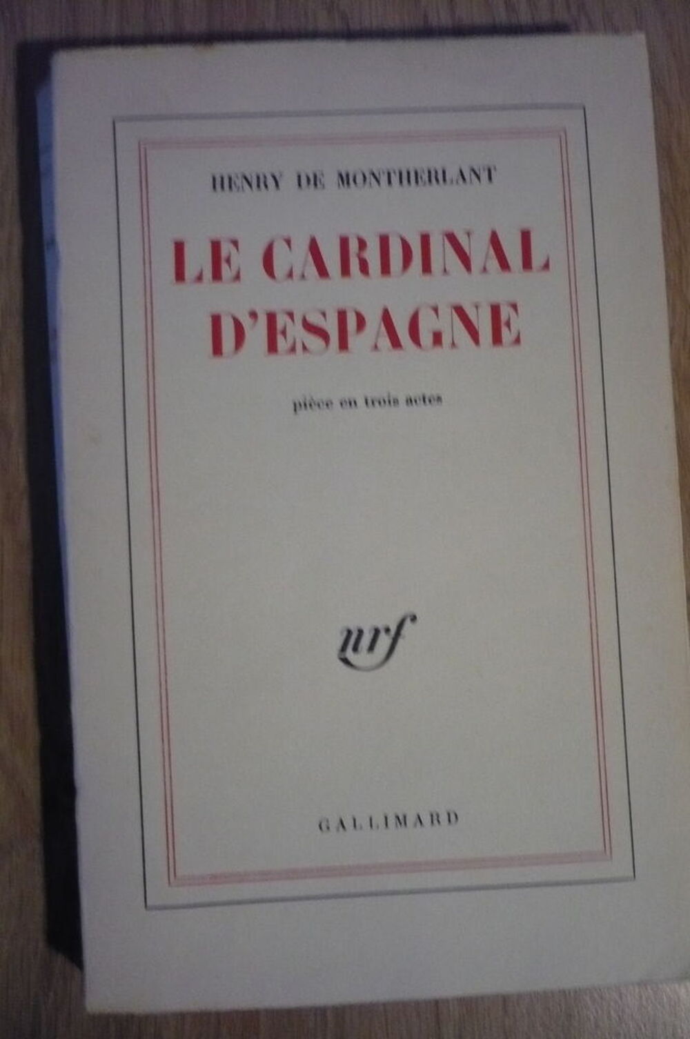 LE CARDINAL D'ESPAGNE de Henry de MONTHERLANT (1960) Livres et BD