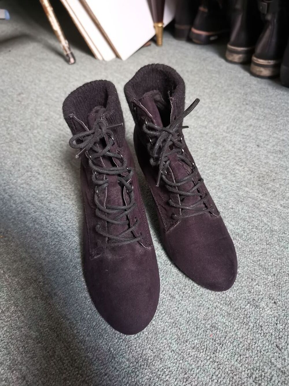 Bottine nubuck noir &Eacute;ram Chaussures